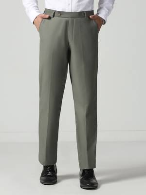 Men green regular fit trousers 1