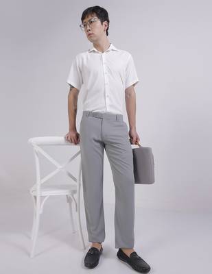 Grey wide leg trousers 3