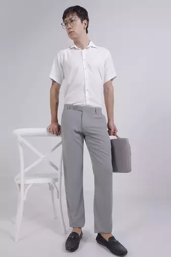 Grey wide leg trousers