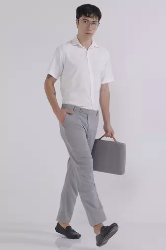 Grey wide leg trousers