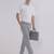 Grey wide leg trousers
