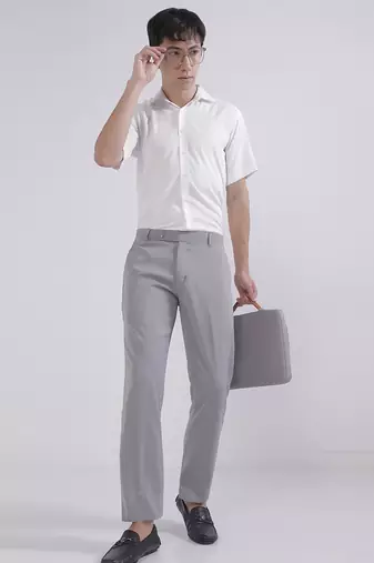 Grey wide leg trousers