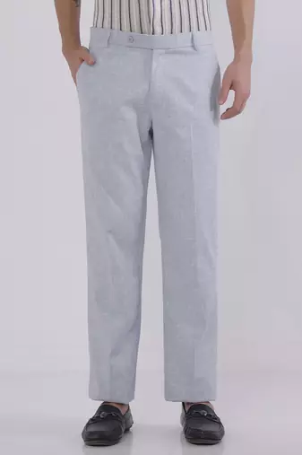 Blue linen trousers