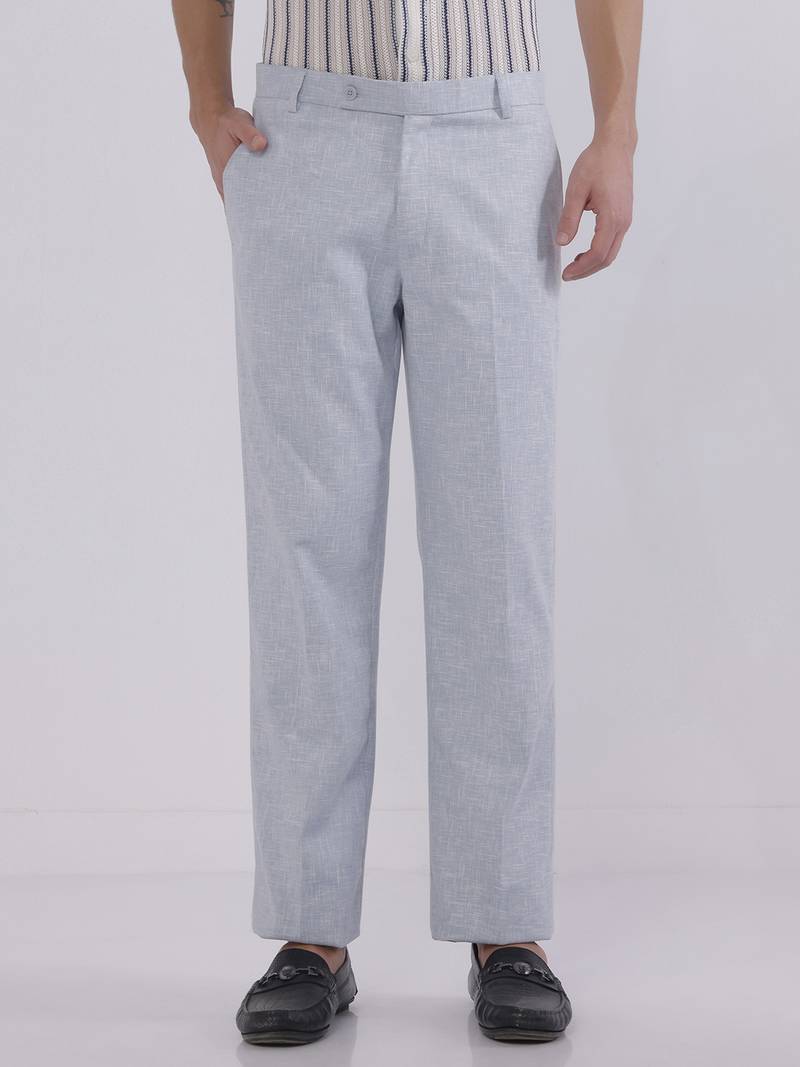 Blue linen trousers