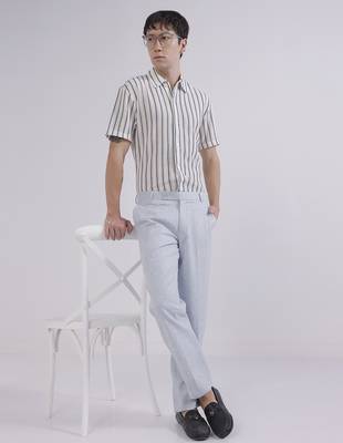Blue linen trousers 3