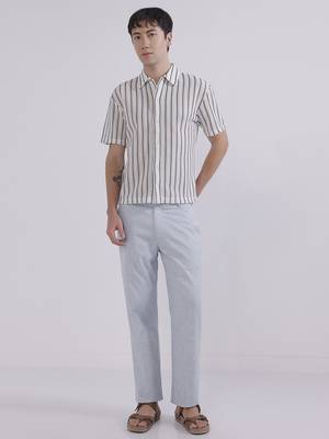 Blue linen trousers 4