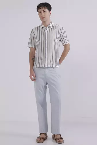 Blue linen trousers