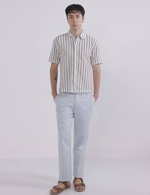 Blue linen trousers 5
