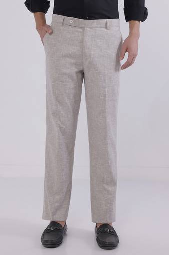Regular fit linen trousers