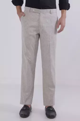 Regular fit linen trousers