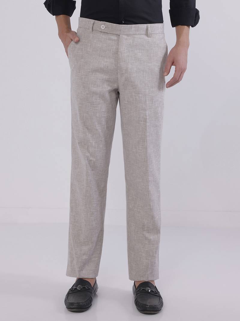 Regular fit linen trousers