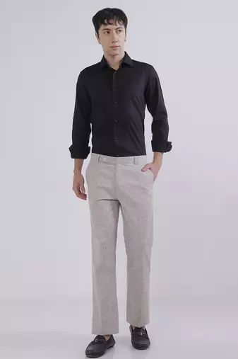 Regular fit linen trousers