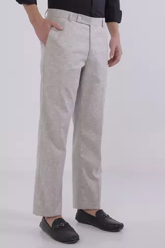 Regular fit linen trousers