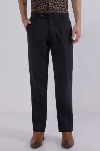 Black wide leg trousers