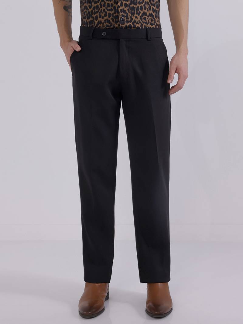 Black wide leg trousers