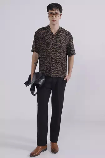 Black wide leg trousers