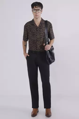Black wide leg trousers