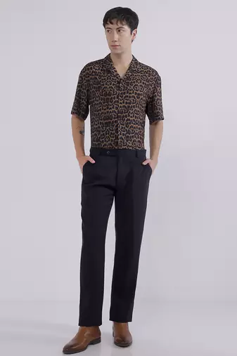 Black wide leg trousers