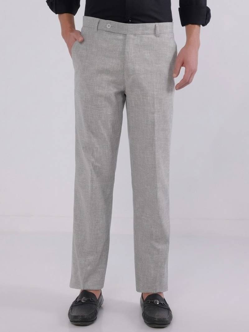 grey linen trousers