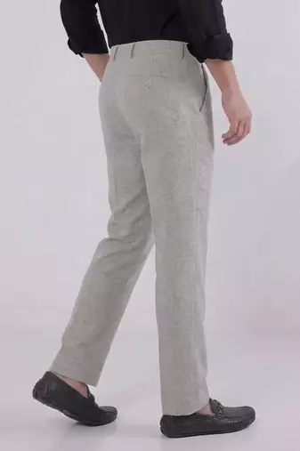 grey linen trousers