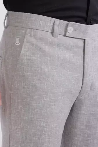 grey linen trousers