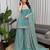 Sea green colour fendy silk palazzo suit with dupatta