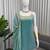 Sea green colour fendy silk palazzo suit with dupatta