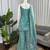 Sea green colour fendy silk palazzo suit with dupatta