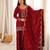 Maroon colour roman silk farshi salwar suit set with dupatta