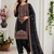 Black Color Embroidery And Sequence Work Silk Blend Salwar Suit