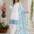 Blue Color Embroidery And Sequence Work Silk Blend Salwar Suit