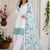 Blue Color Embroidery And Sequence Work Silk Blend Salwar Suit