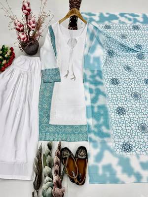 Blue Color Embroidery And Sequence Work Silk Blend Salwar Suit 5