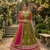 Festive Olive Green  Pink Designer Lehenga Choli Scalloped Border Dupatta