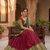 Elegant Wine and Bottle Green Traditional Silk Lehenga Set with Rich Zari Border