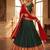 Traditional Deep Green Silk Lehenga Set with Contrast Red Dupatta and Ornate Gold Zari Border