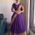 Royal Purple Checkered Silk Lehenga Choli with Rich Gold Zari Border