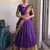 Royal Purple Checkered Silk Lehenga Choli with Rich Gold Zari Border