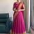 Festive Rani Pink Checkered Silk Lehenga Choli with Golden Zari Detail