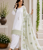 Light Green Color Embroidery And Sequence Work Silk Blend Salwar Suit