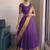 Royal Purple Checkered Silk Lehenga Choli with Rich Gold Zari Border