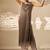 Charcoal grey embroidered organza striped kurta set