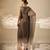Charcoal grey embroidered organza striped kurta set
