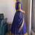 Vibrant Royal Blue Checkered Silk Lehenga Choli with Antique Gold Border