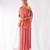 Peach embroidered crepe co ord set