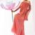 Peach embroidered crepe co ord set