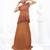 Rust brown embroidered crepe co ord set