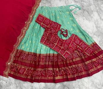 Ethnic Sky Blue Lehenga Choli with Scalloped Border Dupatta 4