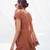 Rust brown embroidered crepe co ord set