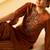 Brown embroidered organza chinon co ord set